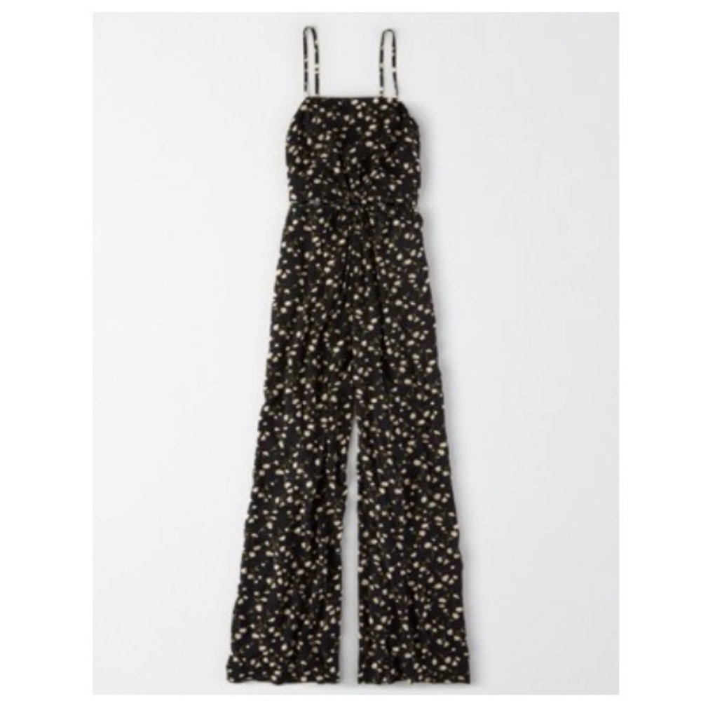 American Eagle, Floral Ring Front Jumpsuit, Large